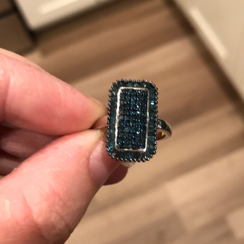 Genuine Premium Blue Diamond Ring